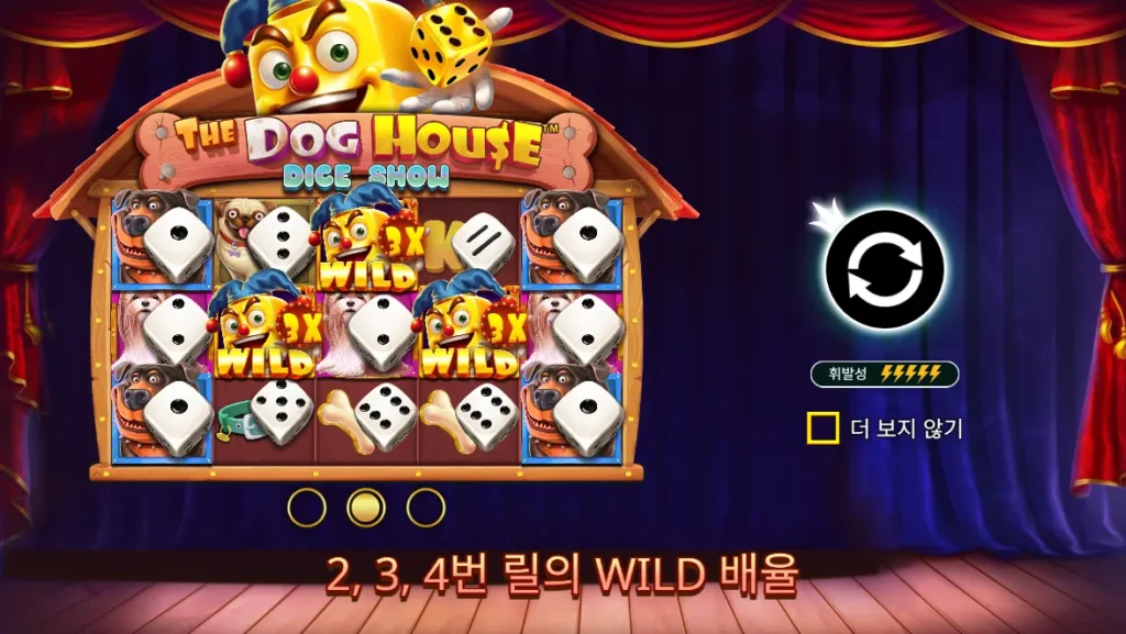 더 도그 하우스 다이스 쇼(The Dog House Dice Show) 3배 와일드 화면