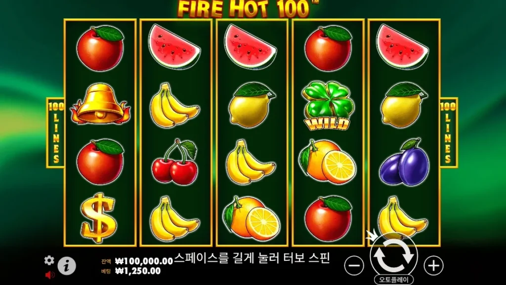 파이어 핫 100(Fire Hot 100) 게임 화면